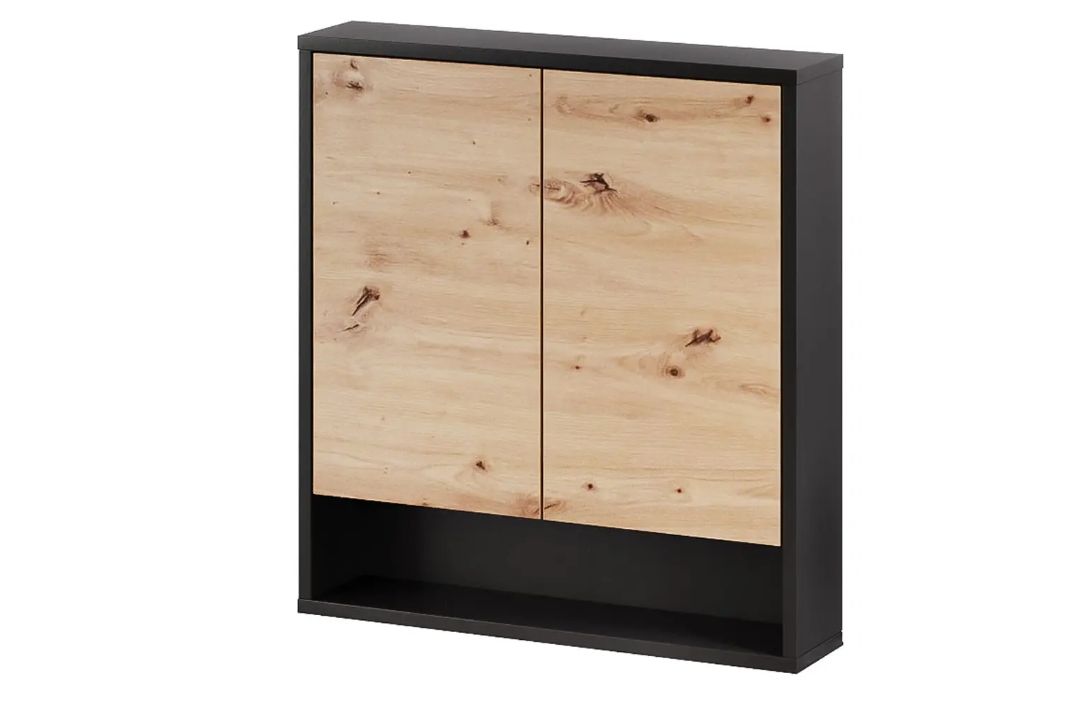Szynaka Závěsná horní koupelnová skříňka Mossa 72 60 cm dub Artisan/černá