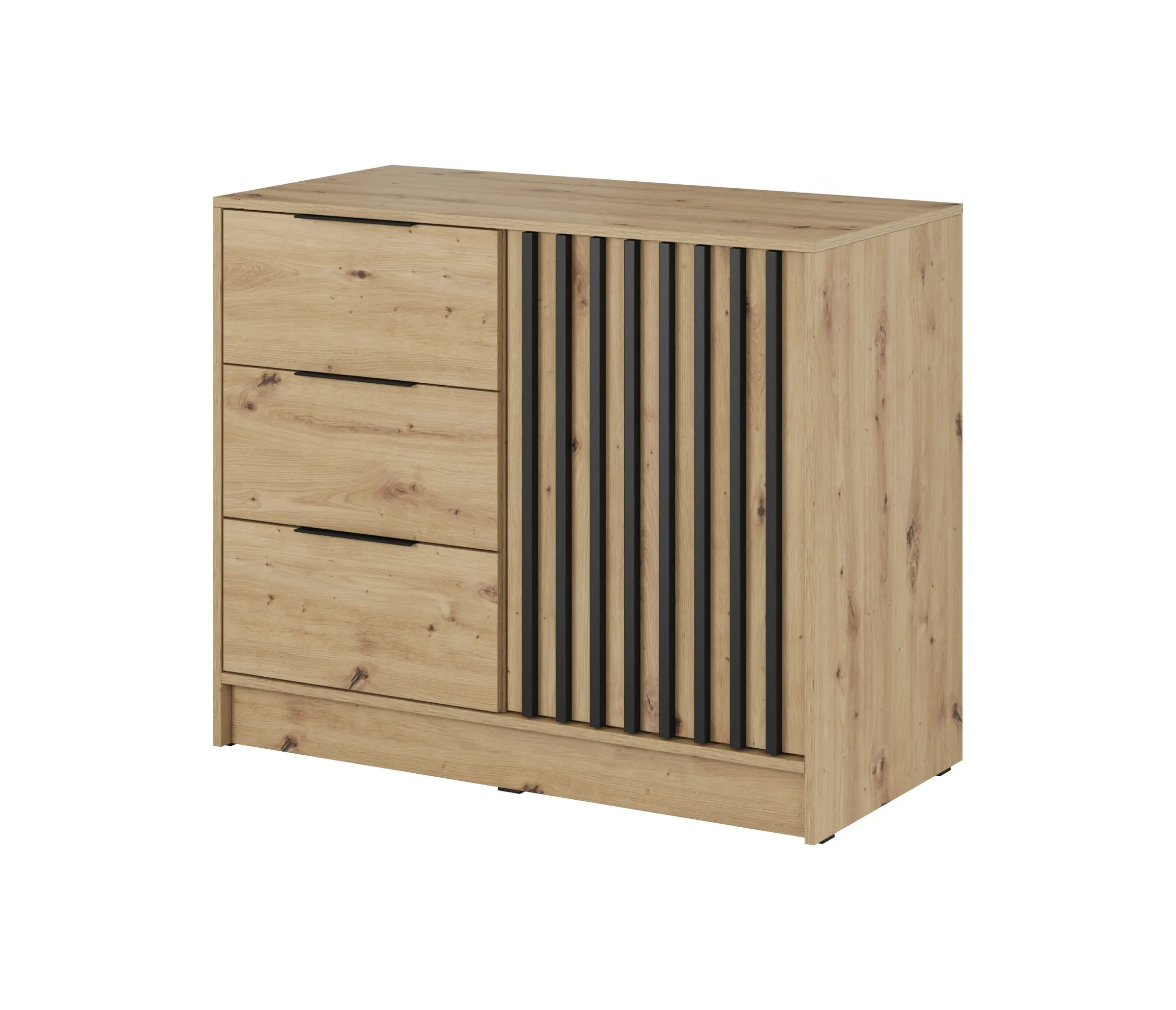 Piaski Komoda Nelly 2D 105 cm dub artisan/černá