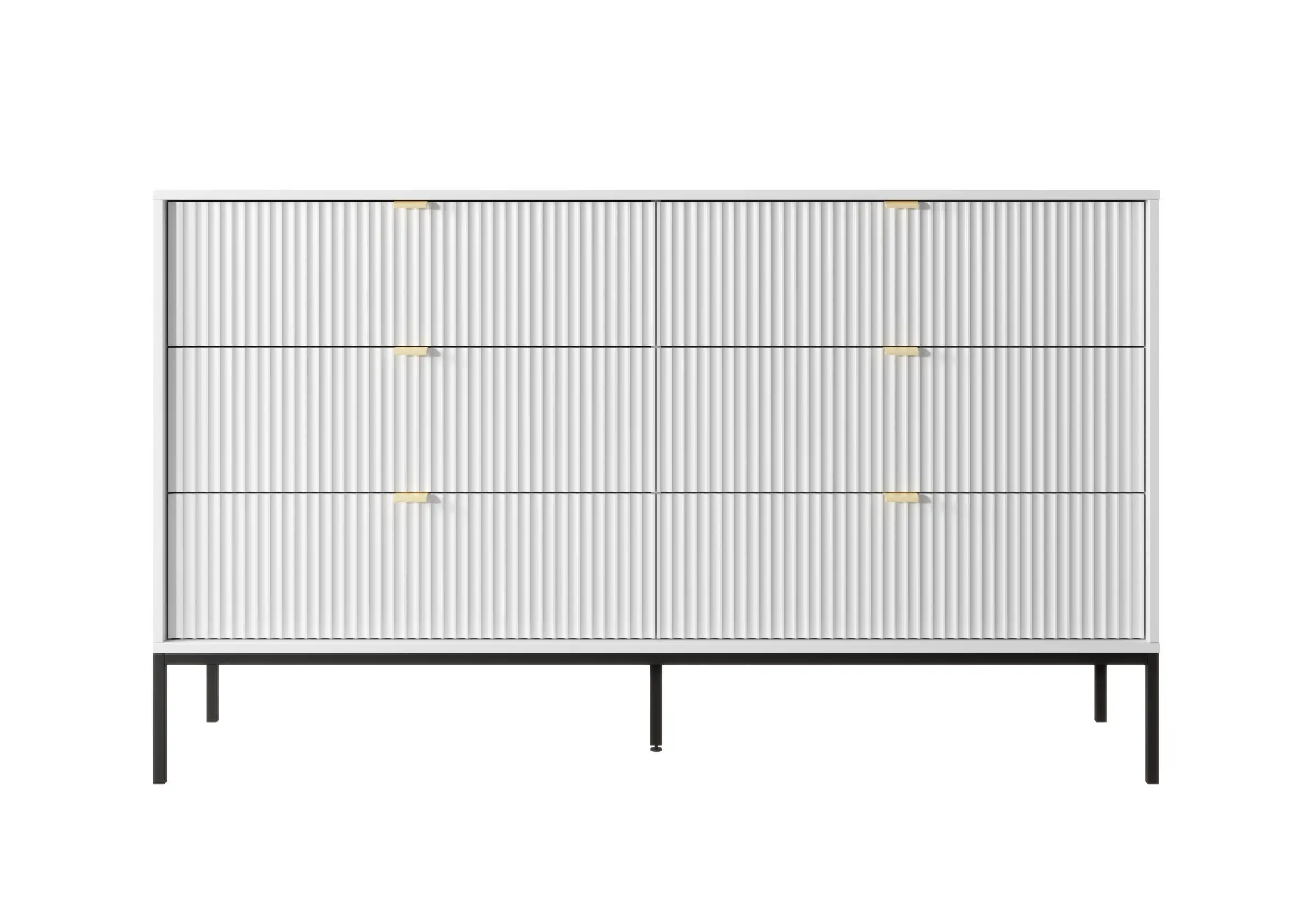 Piaski Komoda Nova 154 cm se zásuvkami bílá/černá