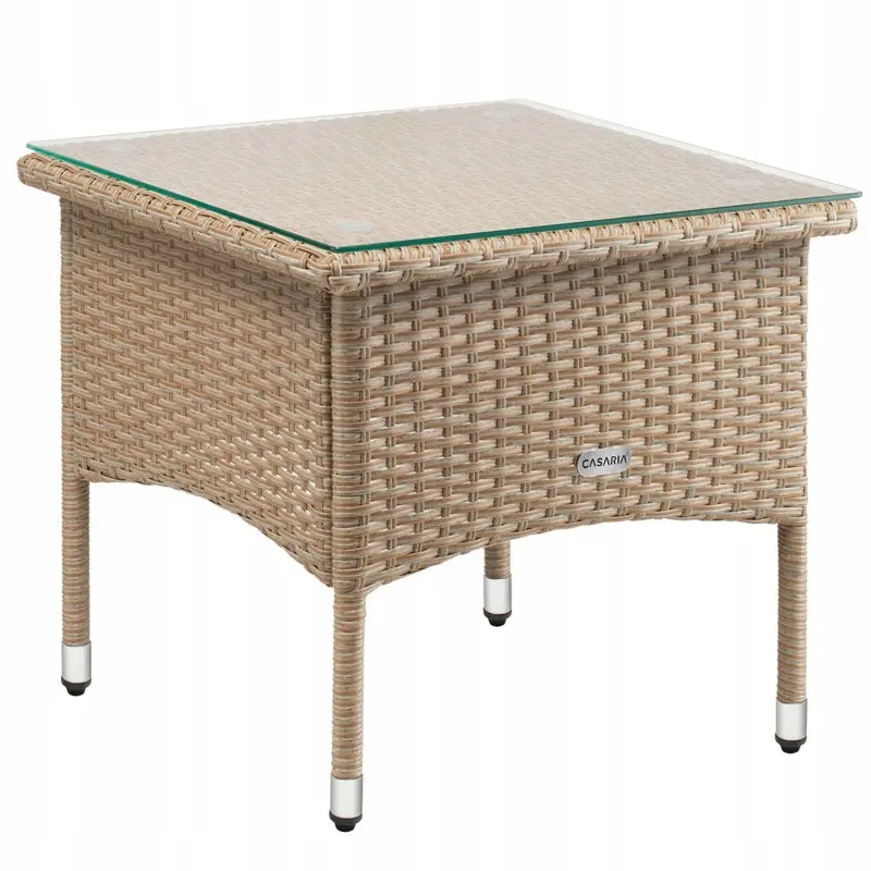 DB Garden Zahradní odkládací stolek Muchi 50 cm polyratan šedobéžový