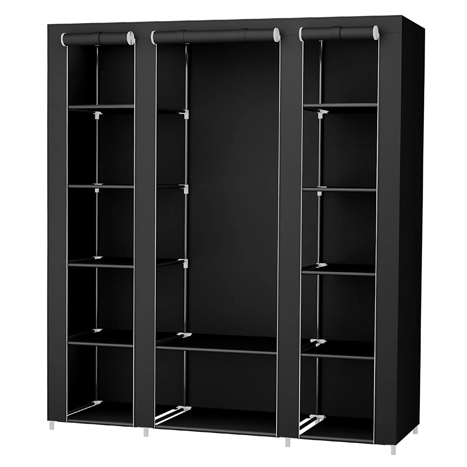 SONGMICS Šatní skříň látková černá 150 x 175 x 45 cm