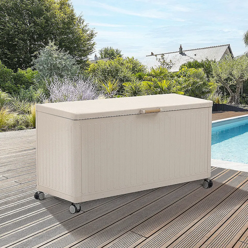 DEOKORK Venkovní úložný box 130 x 60 x 78 cm (ivory)