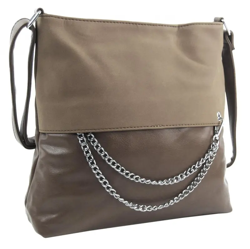 ROSY BAG Dámská crossbody kabelka se řetízkem NH8146 šedohnědá