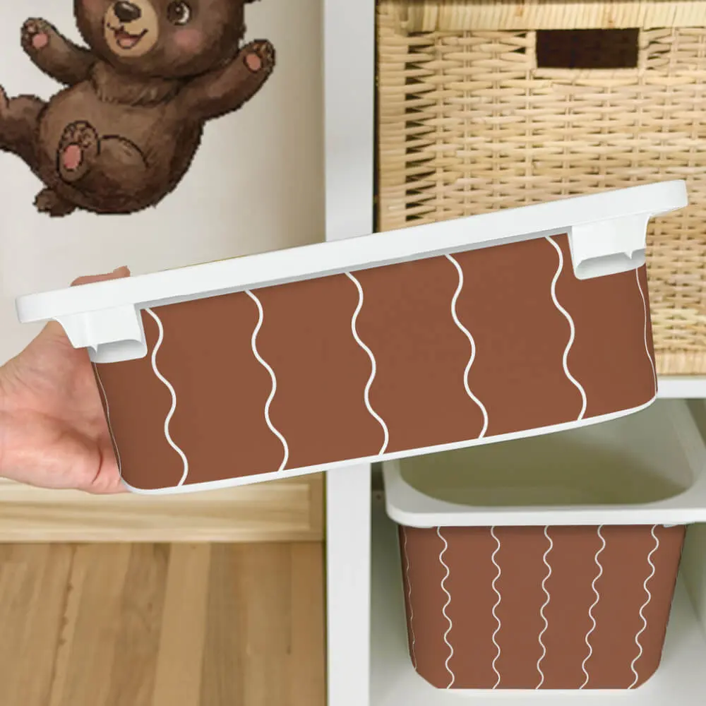 Nálepka pro IKEA TROFAST box - Hnědé vlny