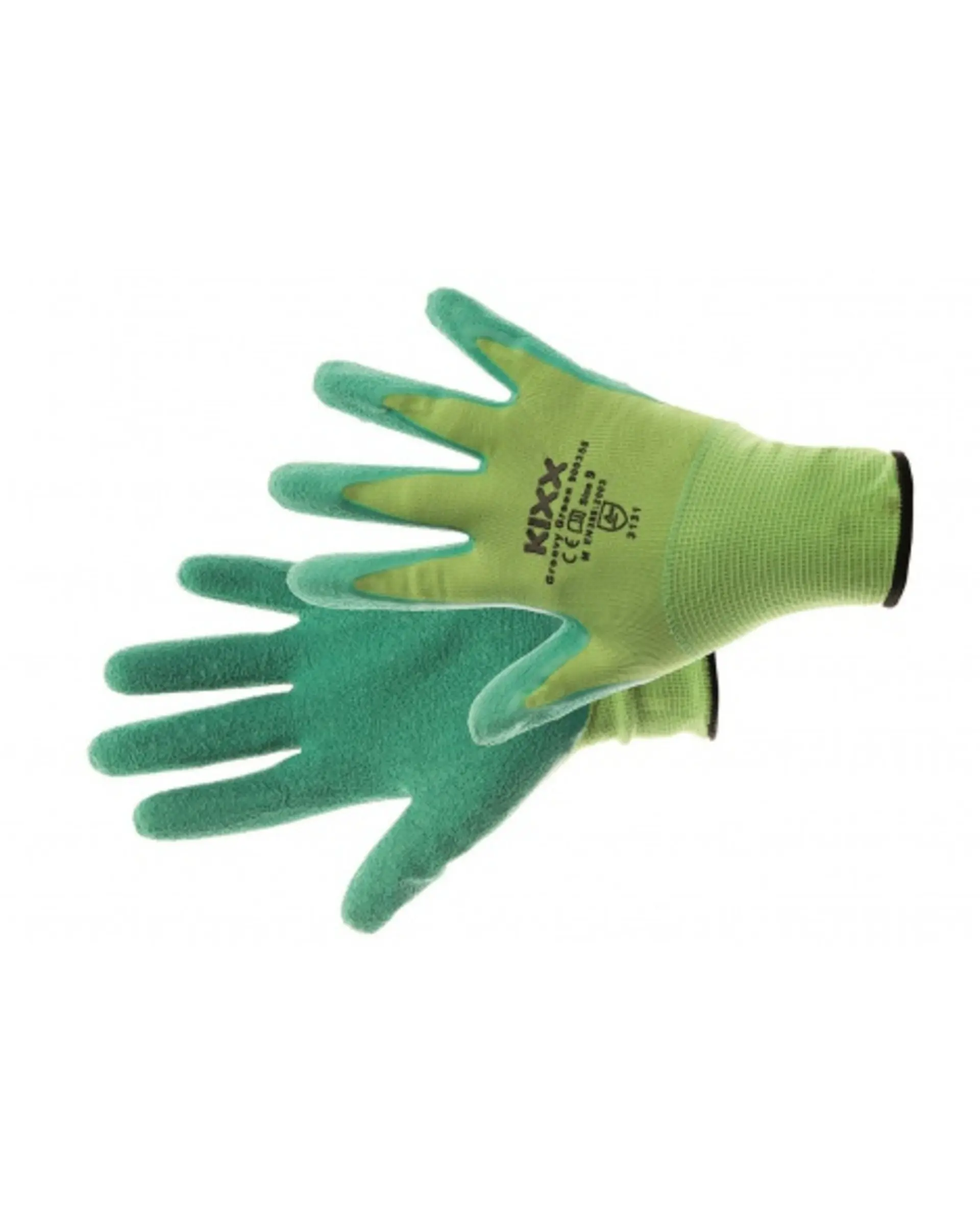 Cerva KIXX GROOVY GREEN latex Rukavice povrstvené