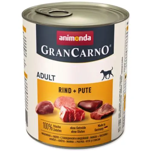 Konzerva Animonda Gran Carno Hovězí + Krůtí 800g