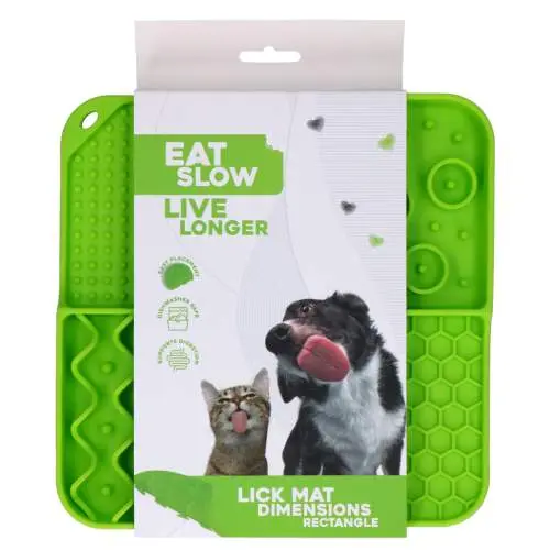 Eat Slow Live Longer lízací podložka Dimensions Rectangle zelená