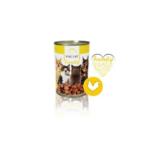 Fine Cat Family konzerva pro kočky s Drůběžím 415g