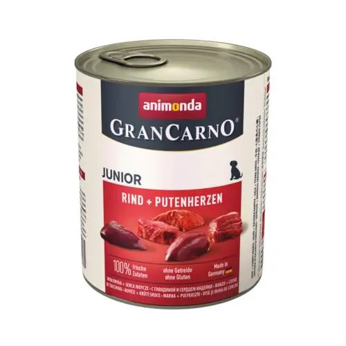 Konzerva Animonda Gran Carno Junior Hovězí + Krůtí srdce 800 g