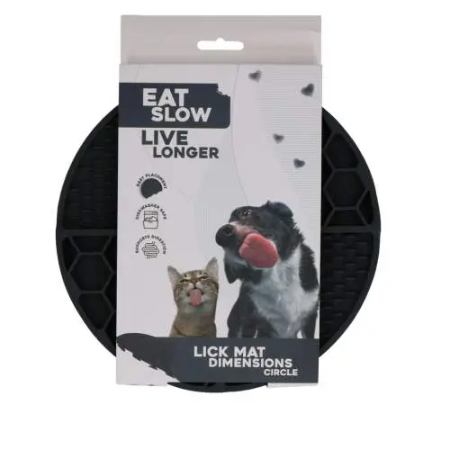 Hračka pro psy - Eat Slow Live Longer Lick Mat Dimensions Circle Grey