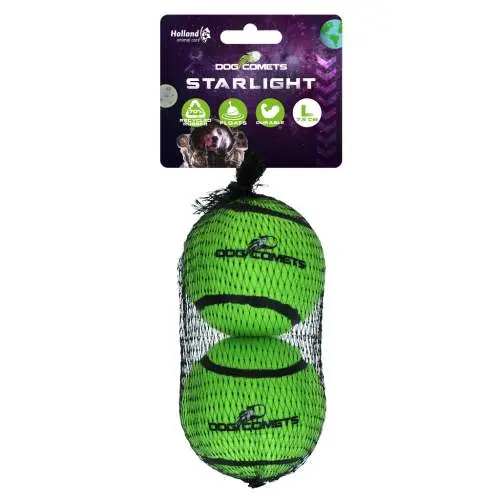 Hračka pro psy - Dog Comets Starlight Tennis Ball L Green (2-pack)