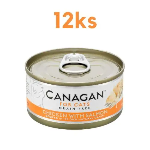 Canagan Cat konzerva Kuřecí a Losos 12 x 75 g