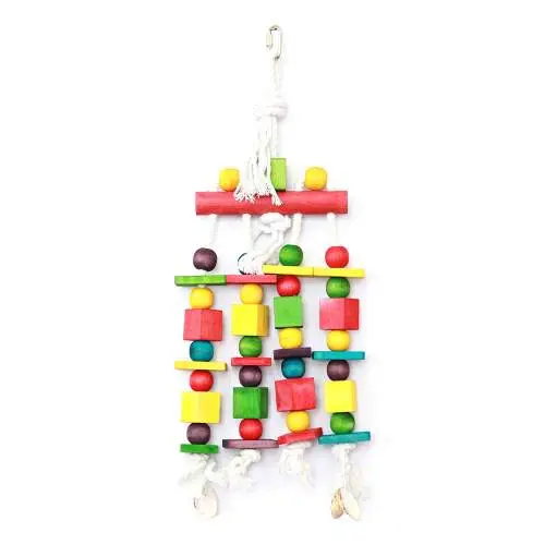 Hračka pro velké papoušky Blocks N Beads