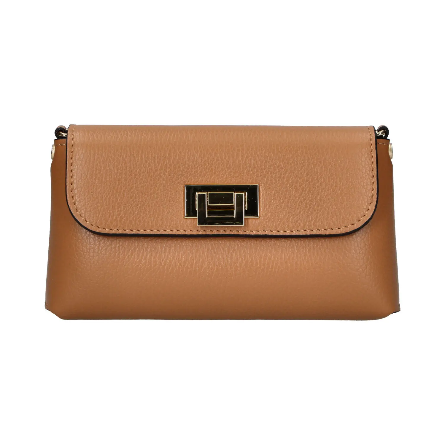 Dámská kožená crossbody kabelka hnědá - Delami Vera Pelle Eryka
