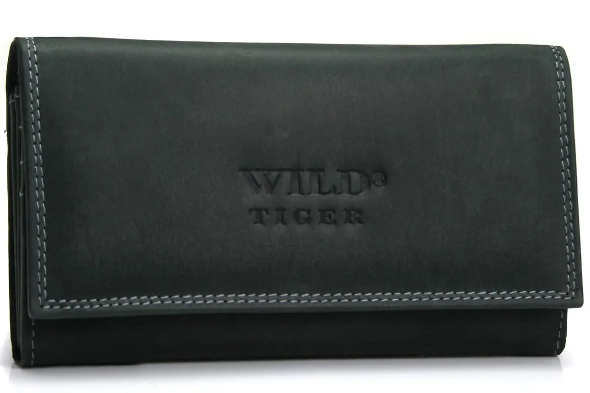 Dámská kožená peněženka černá - Wild Tiger Kalle