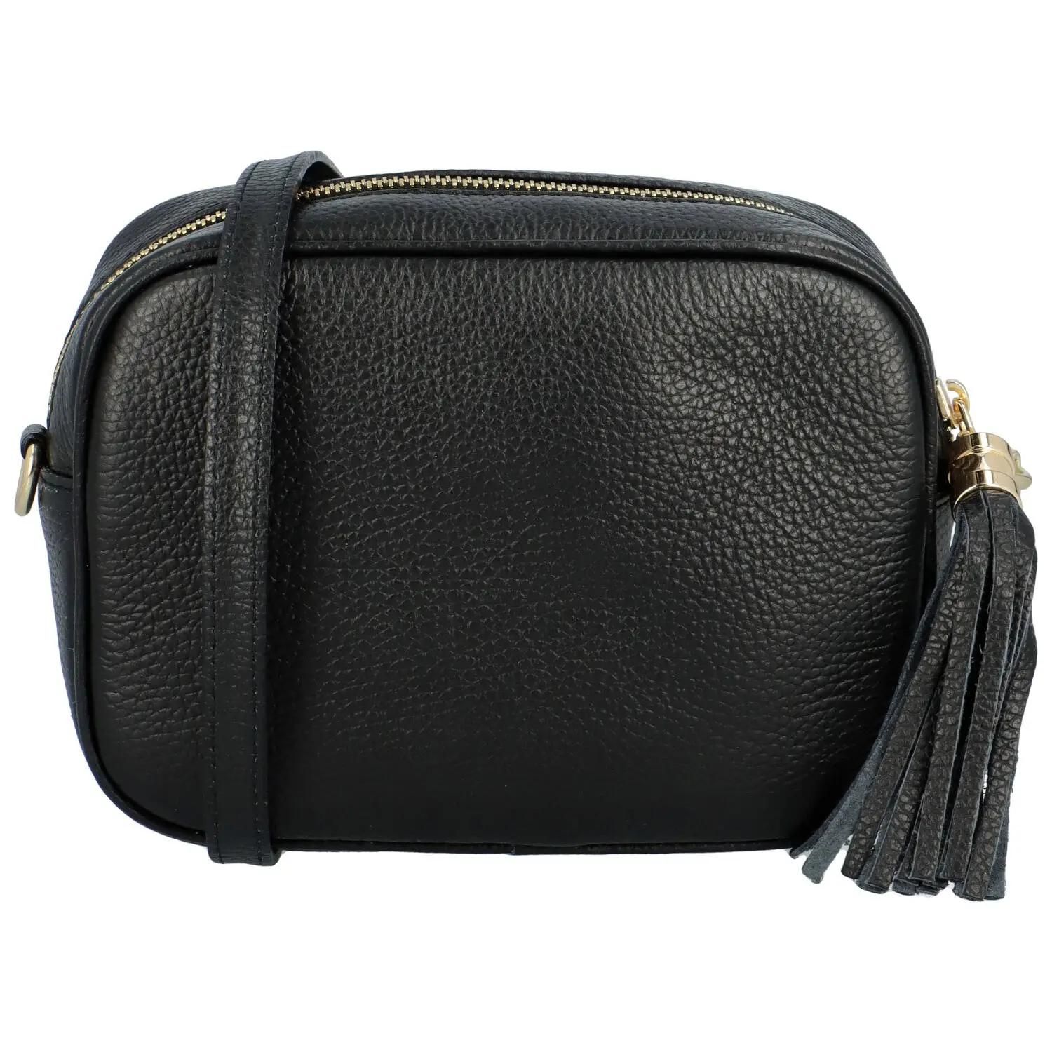 Dámská kožená crossbody kabelka černá - ItalY Kriane G