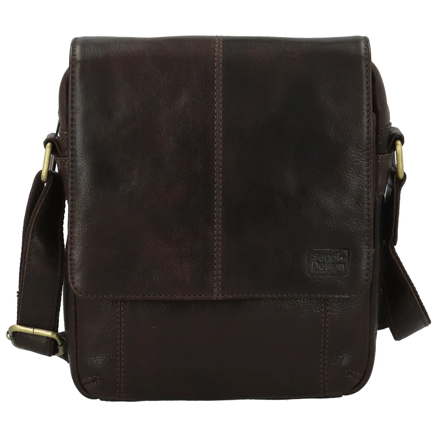 Pánská kožená crossbody taška hnědá - Sendi Design Edison