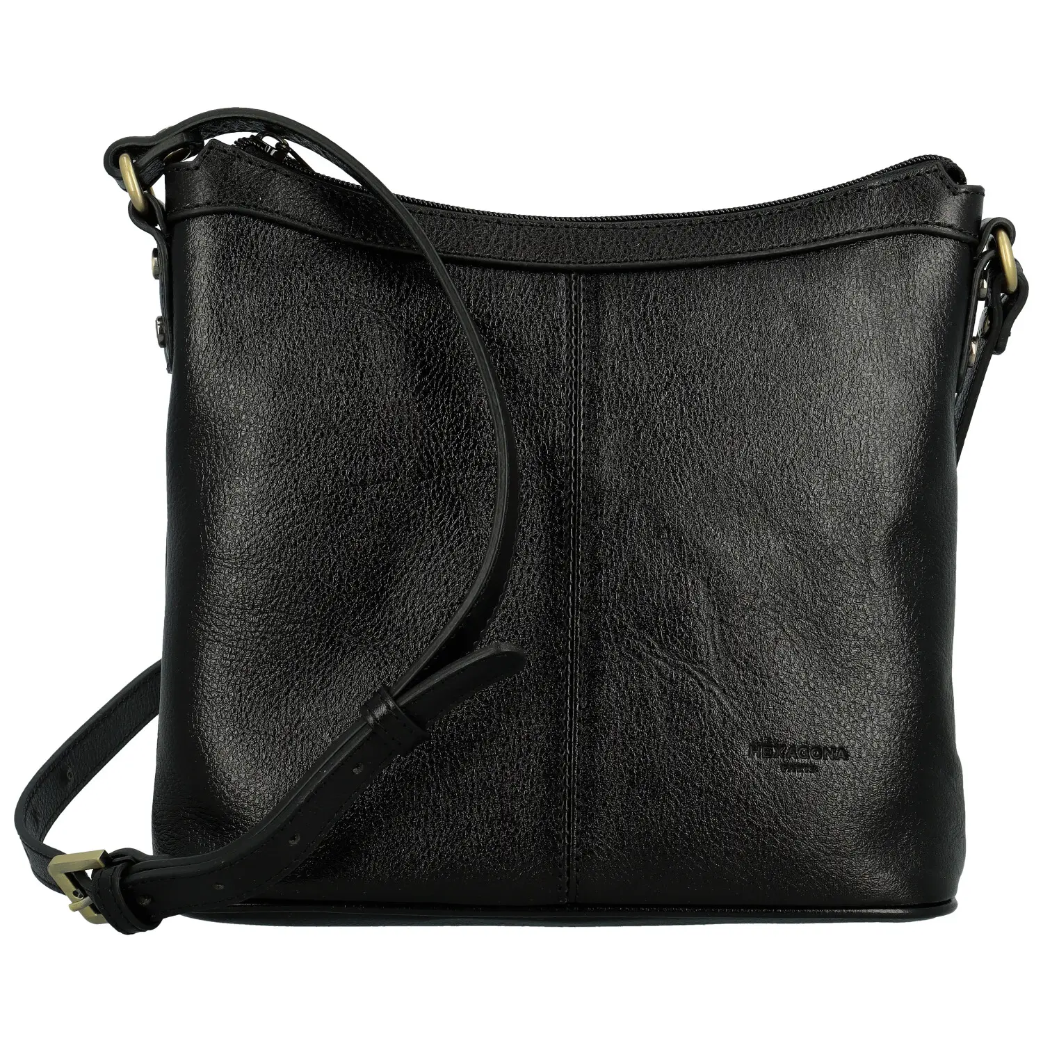 Dámská kožená crossbody kabelka černá - Hexagona Karmen