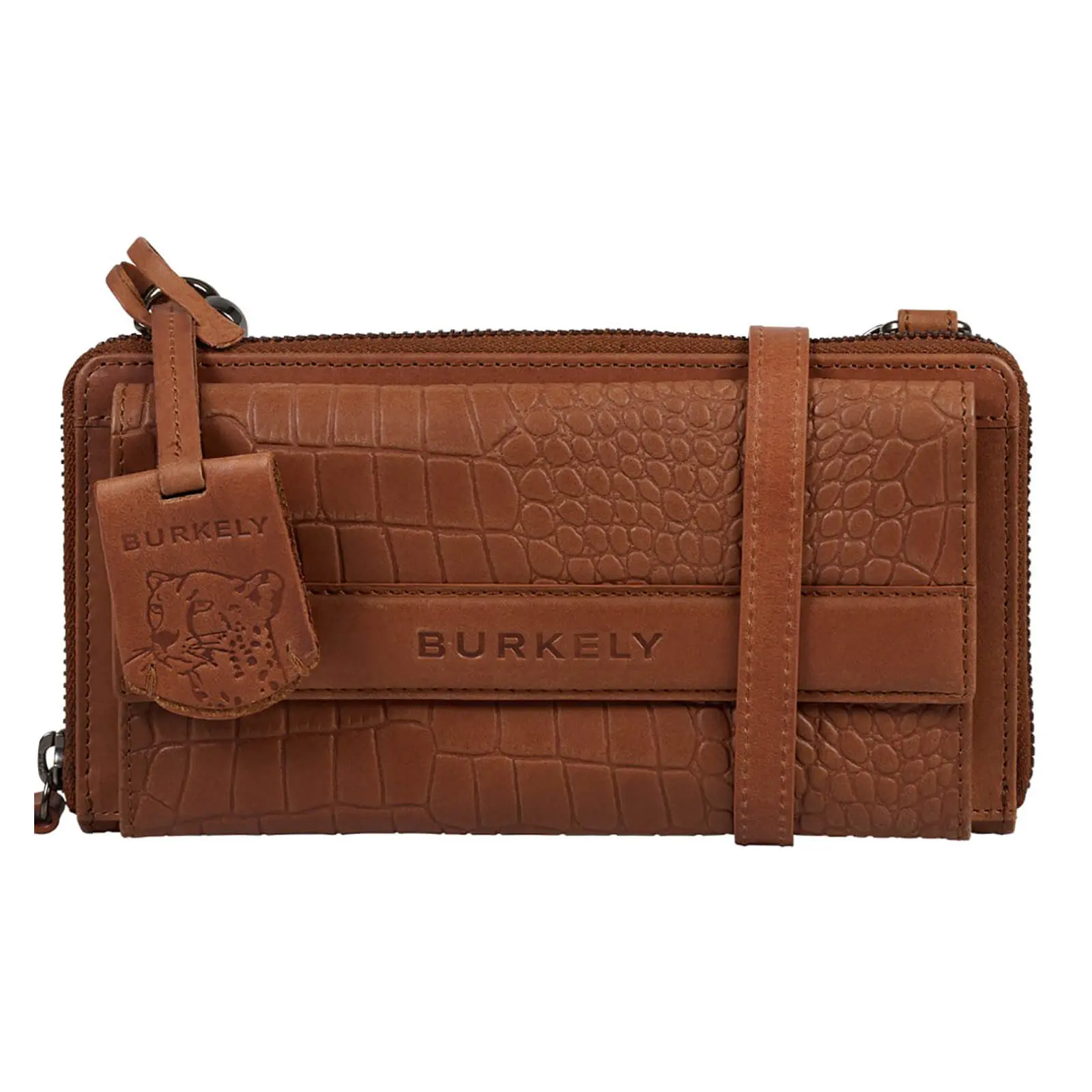 Dámská kožená crossbody kabelka s peněženkou Burkely Samanta - koňak