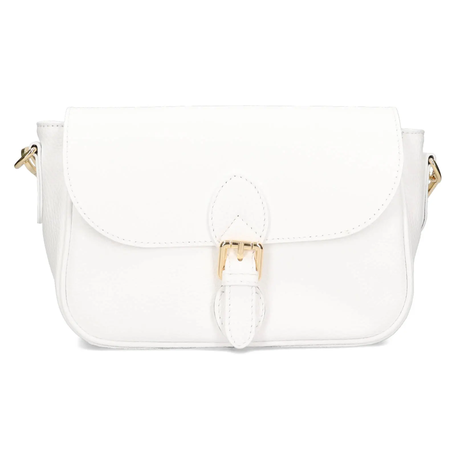 Dámská kožená crossbody kabelka Italia Melanis - bílá