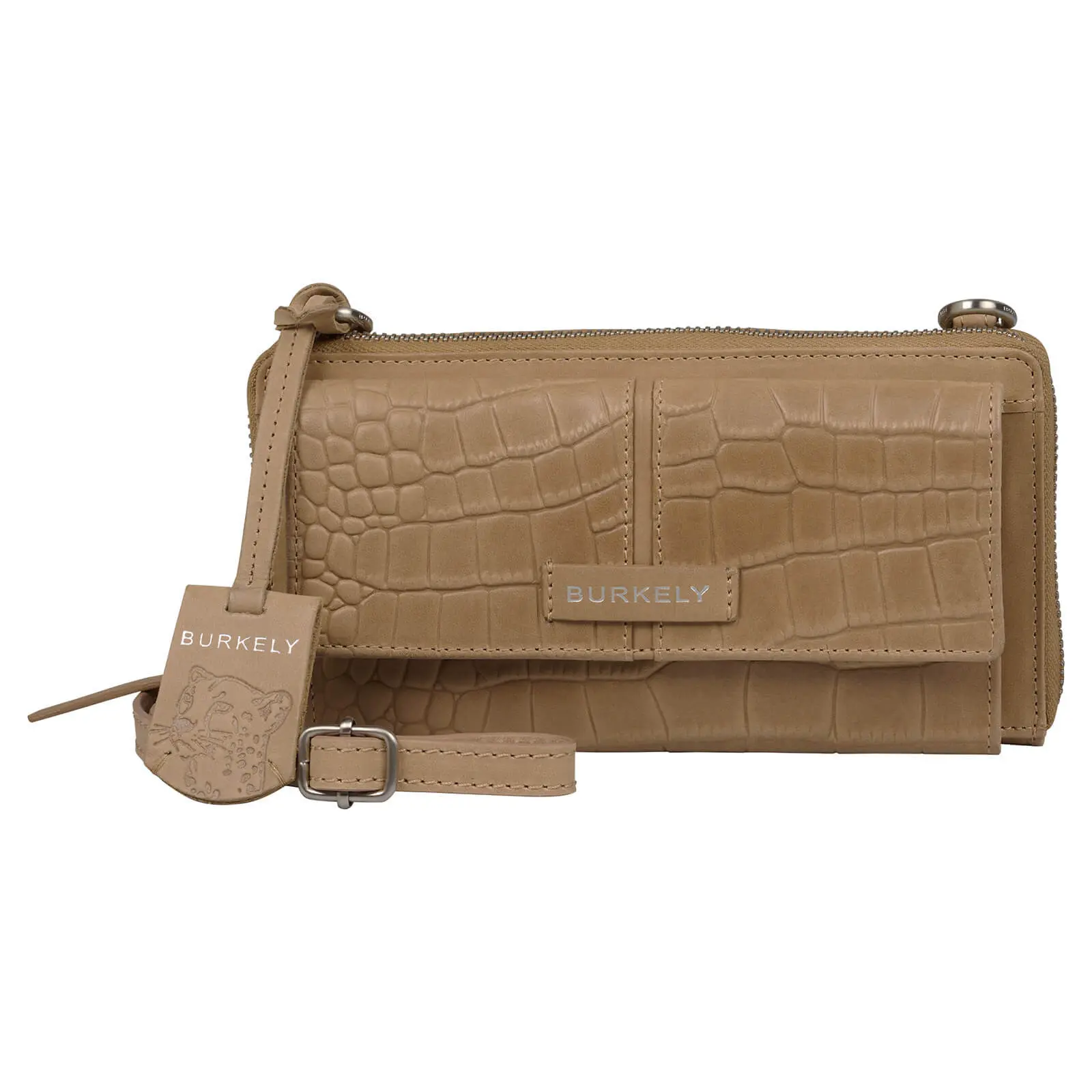 Dámská kožená crossbody kabelka s peněženkou Burkely Ziza - béžová