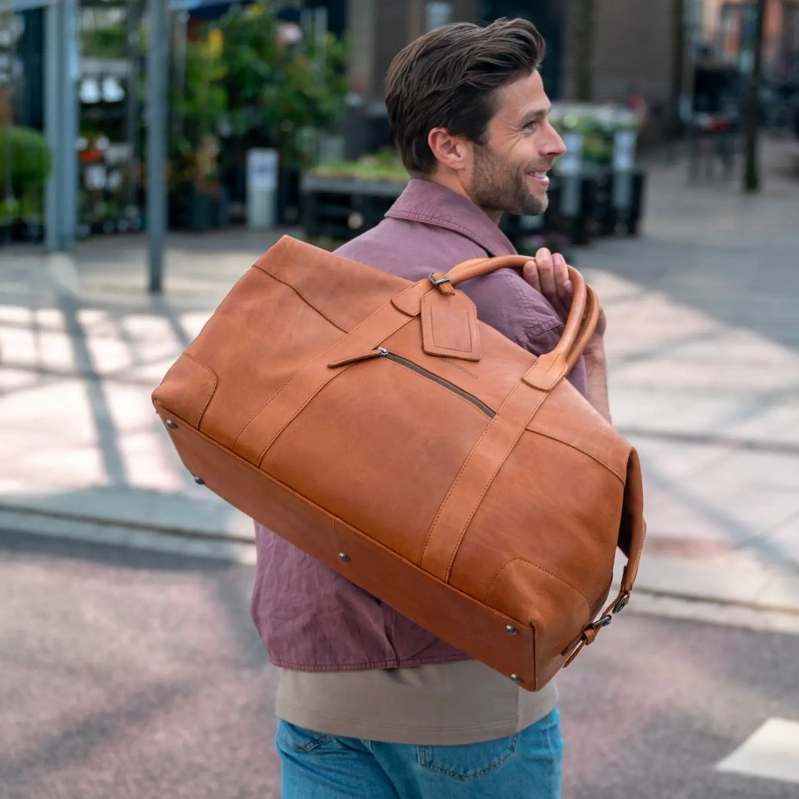 Pánská kožená cestovní taška The Chesterfield Brand Portsmout - koňak