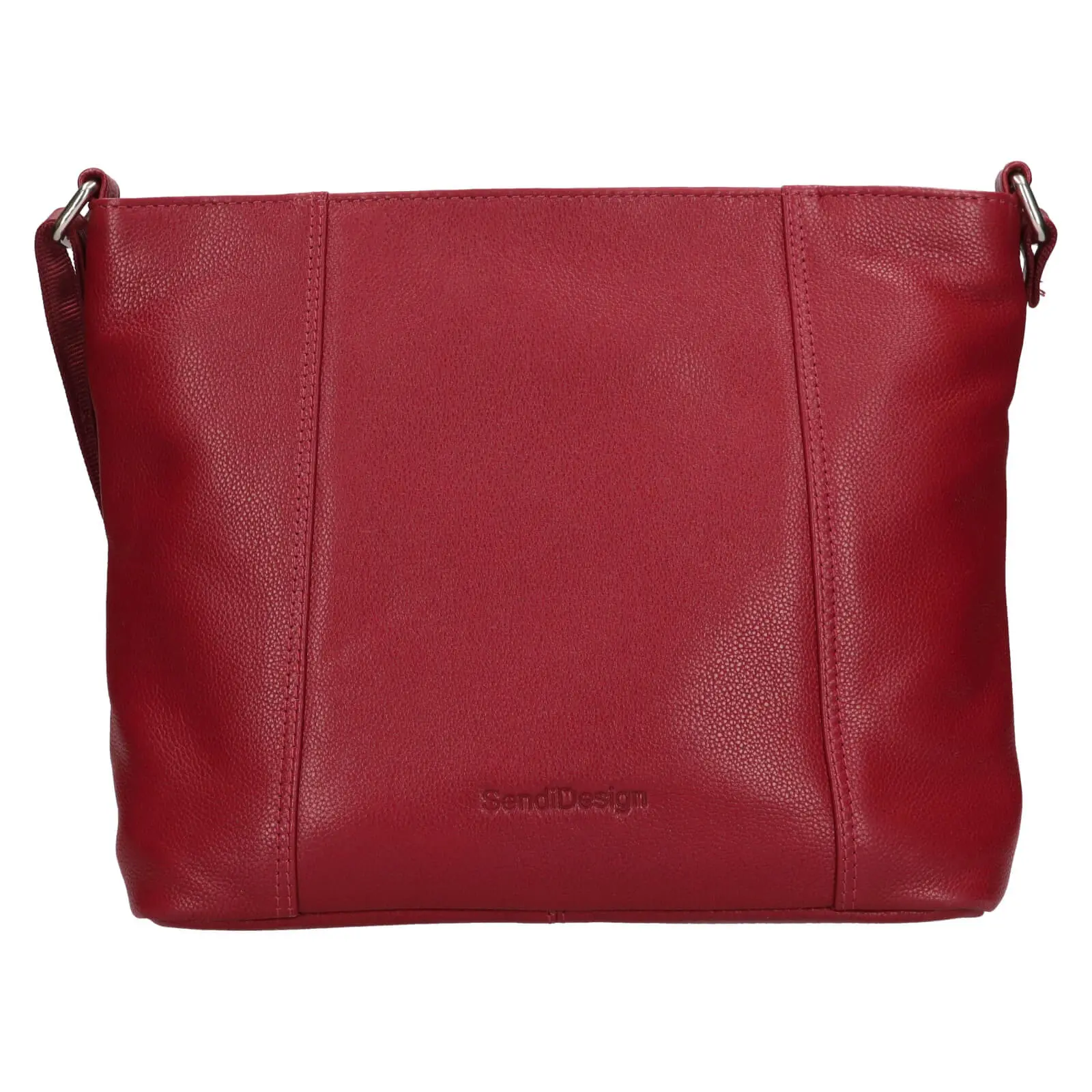Dámská kožená crossbody kabelka SendiDesign Kristy - tmavě červená