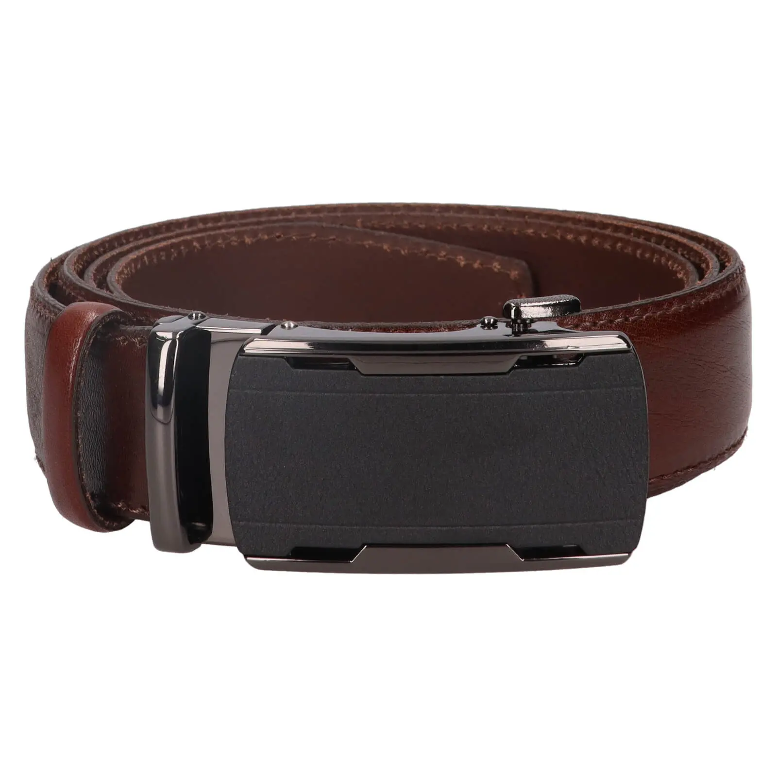Pánský kožený opasek s automatickou sponou Belt Toro Oliver - tmavě hnědá