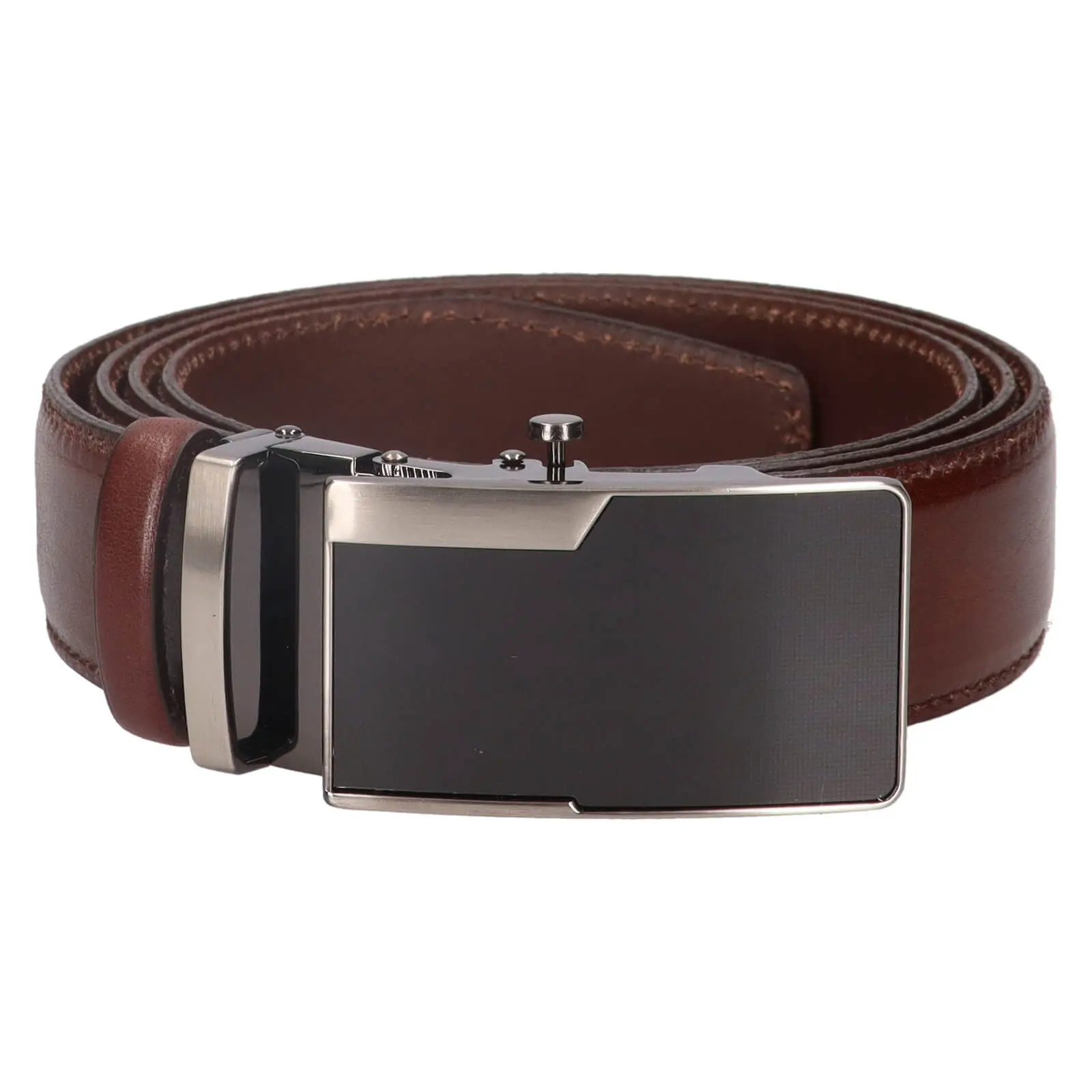 Pánský kožený opasek s automatickou sponou Belt Toro Filip - tmavě hnědá