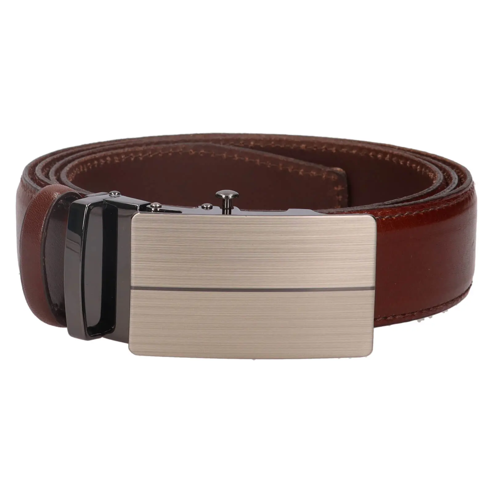 Pánský kožený opasek s automatickou sponou Belt Toro Benny - tmavě hnědá