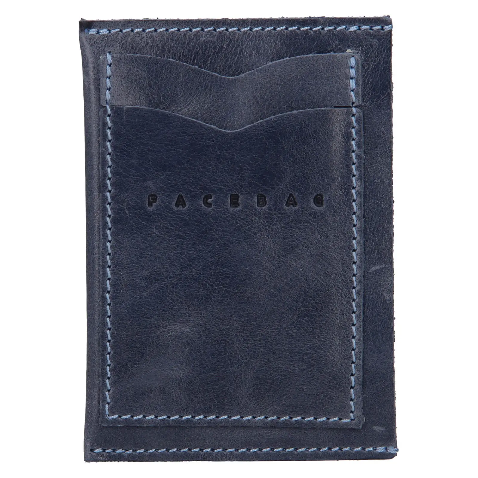 Kožený obal na karty Facebag Leon - modrá