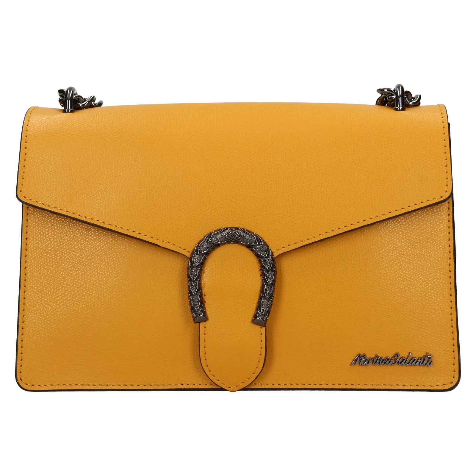 Dámská kožená crossbody kabelka Marina Galanti Aredea - žlutá