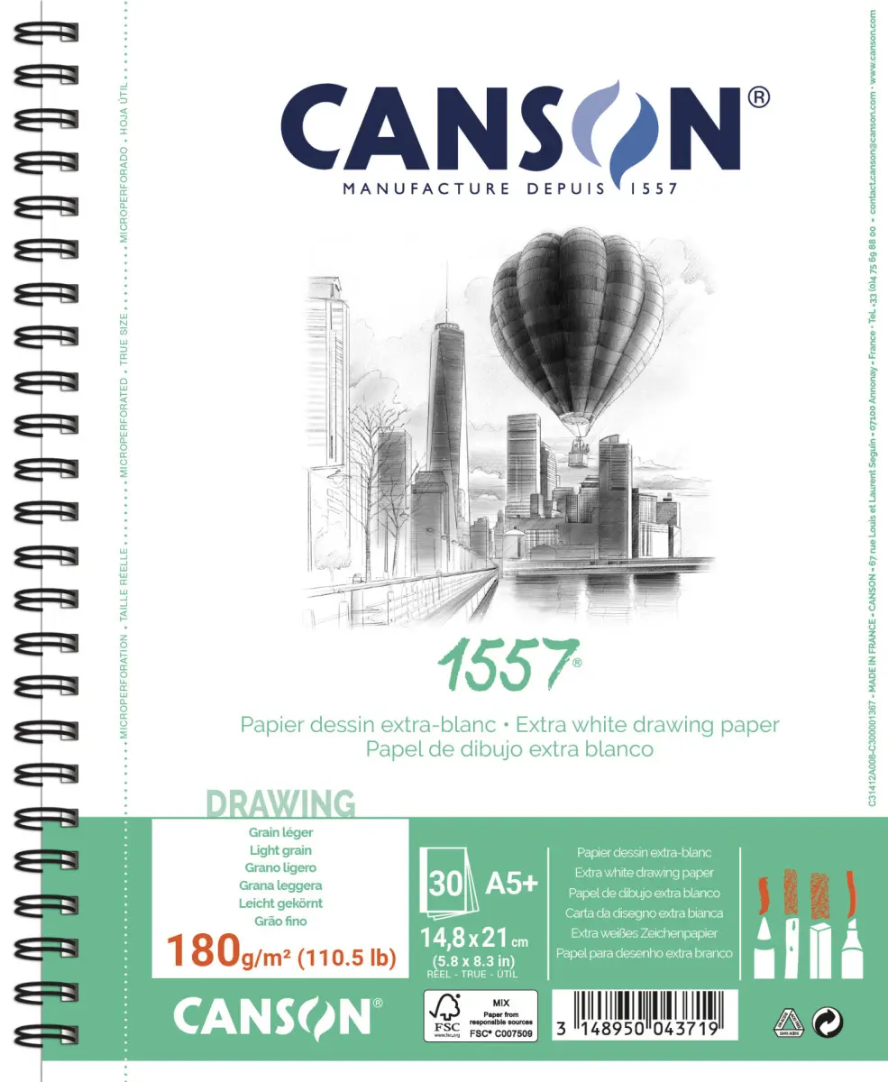 1557 skicák krouž. vazba A5+ 30l LG 180g