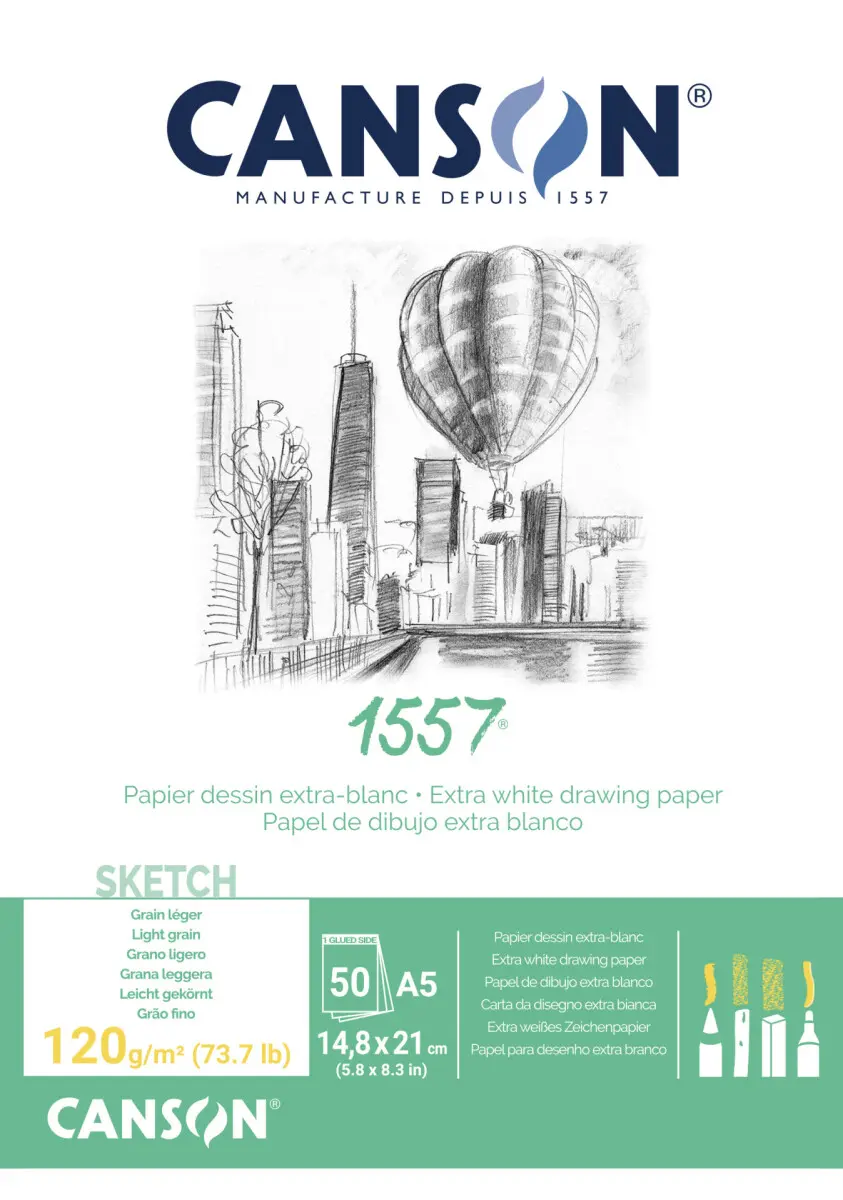 1557 skicák lepený A5 50l LG 120g