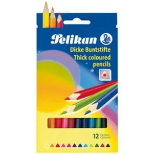 Pastelky trojhranné silné Pelikan - 12 barev