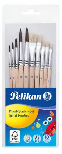 Sada štětců Pelikan 10 ks - pl. 4,6,8,10,12, kul. 4,6,8,10,12