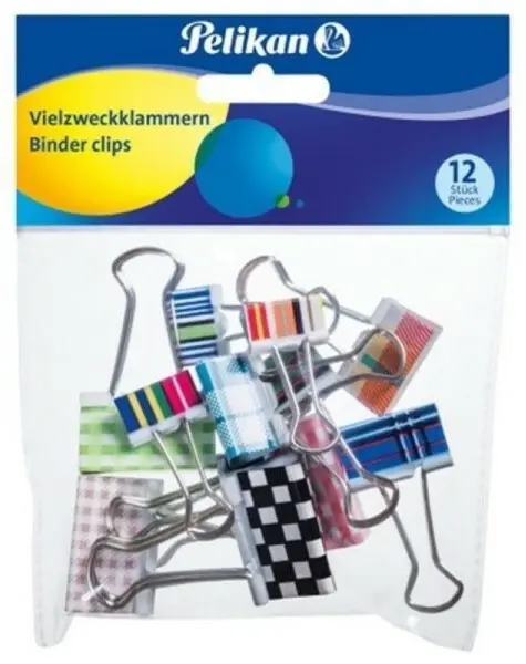 Kovové barevné klipy Pelikan 12 ks, 3 velikosti
