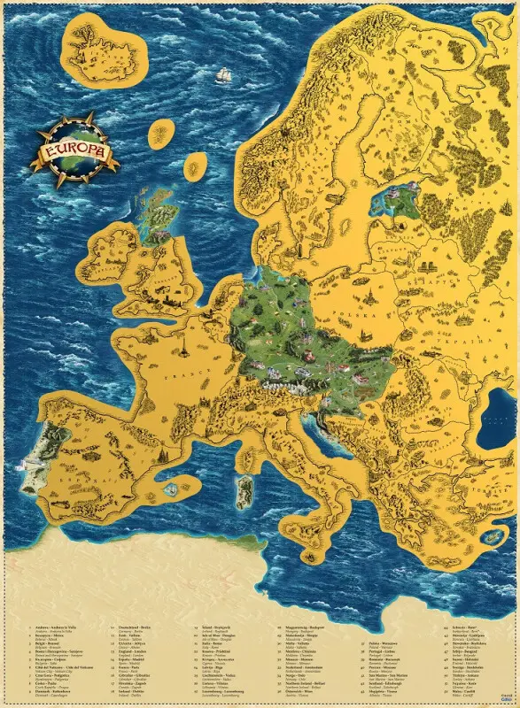 Stírací mapa Evropy Deluxe