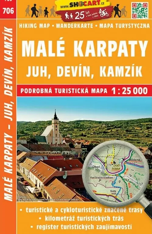 Malé Karpaty - Juh, Devín, Kamzík 1: 25 000 (Turistická mapa 706)