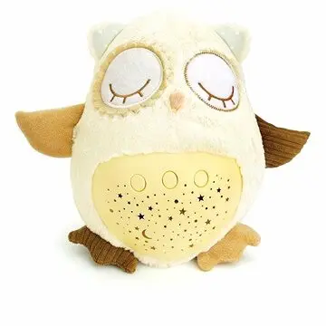 Teddies Sovička usínáček plyš 25cm na baterie se světlem se zvukem