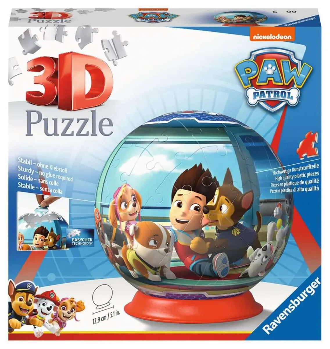 Ravensburger Tlapková Patrola 3D puzzleball, 72 dílků