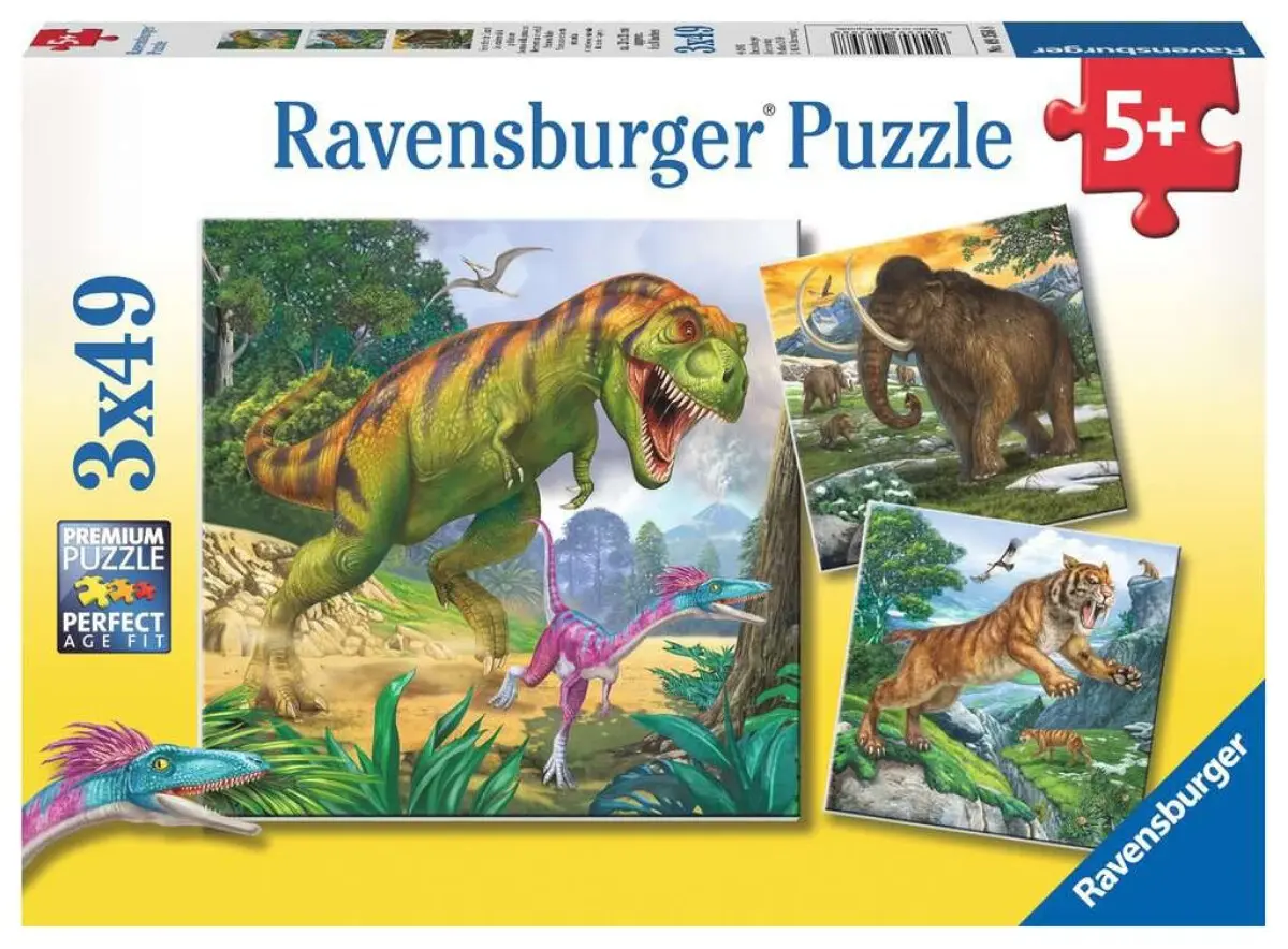 Ravensburger Pravěká zvířata 3 x 49 dílků