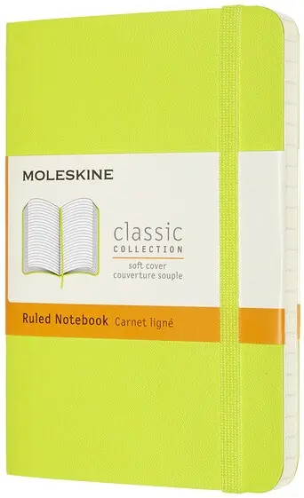 Zápisník Moleskine - měkké desky, S, linkovaný - limetka