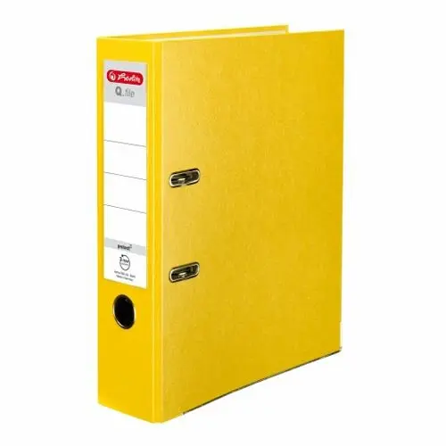 Pořadač A4/8cm pákový Herlitz Q.file protect - žlutý