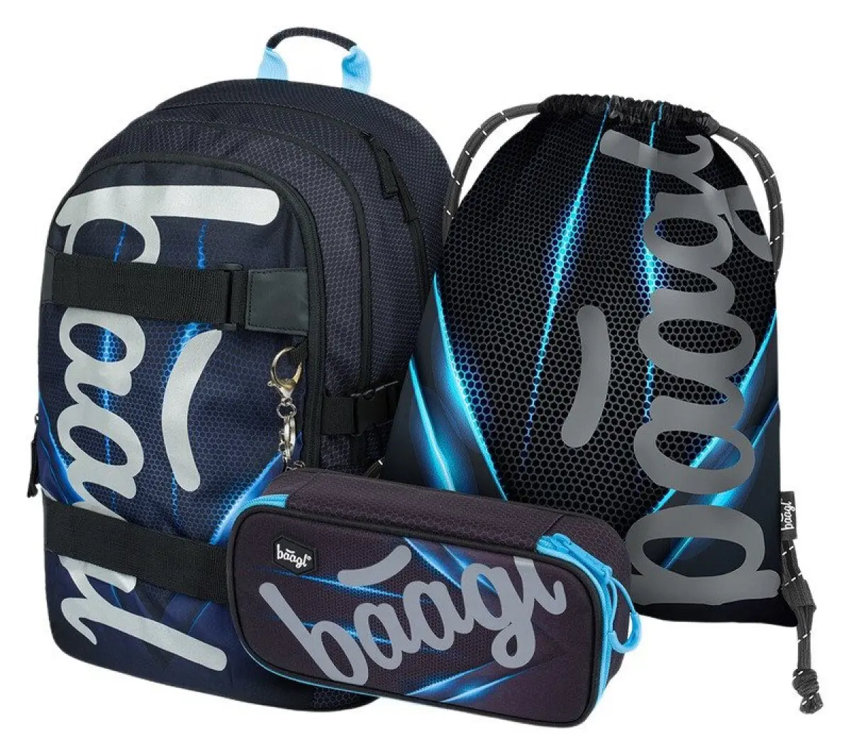 BAAGL SET 3 Skate Bluelight: batoh, penál, sáček