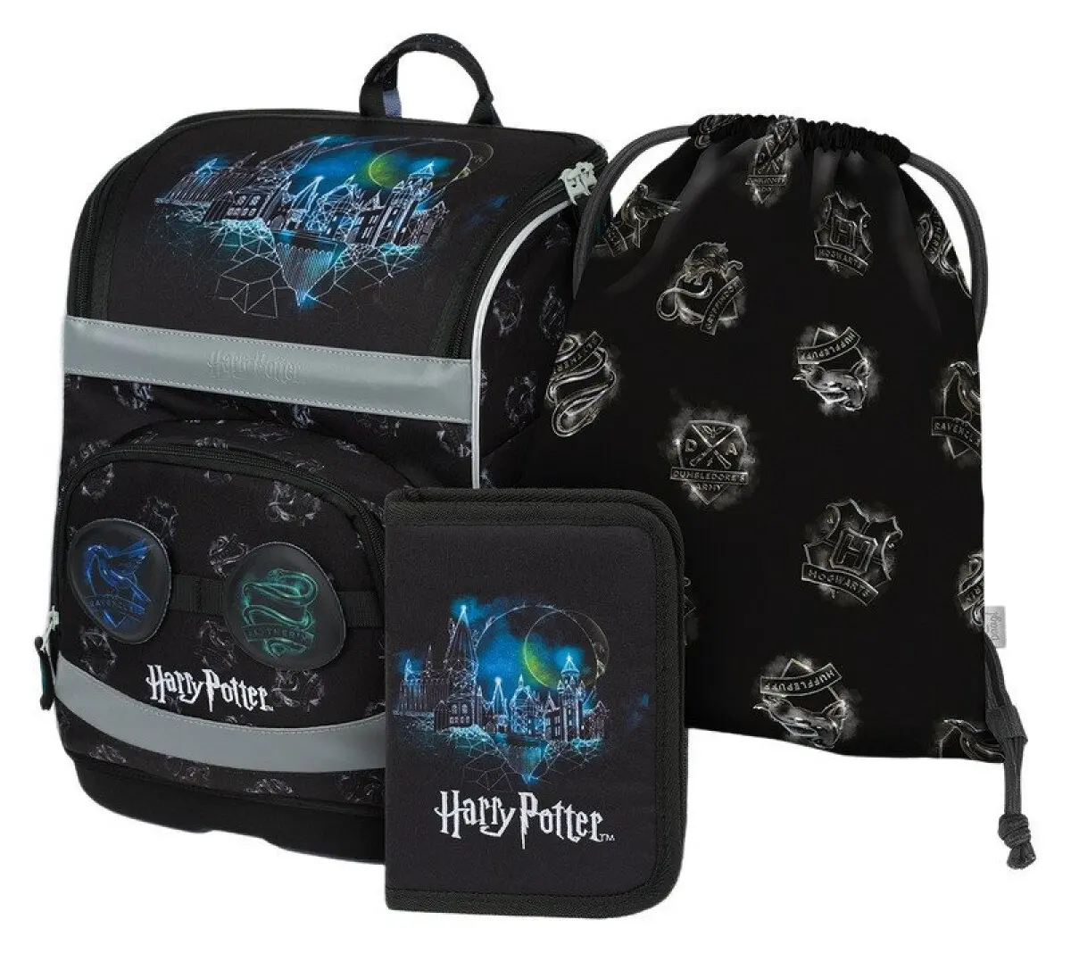 BAAGL SADA 3 Zippy Plus Harry Potter Bradavice Lumos: aktovka, penál, sáček