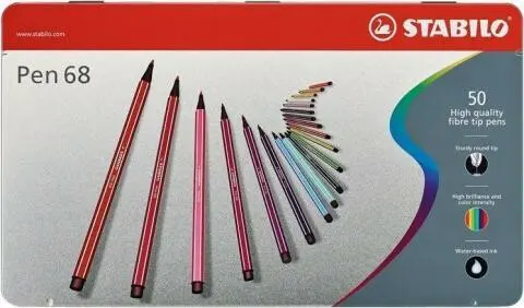 Prémiový vláknový fix STABILO pen 68 v kovovom púzdre