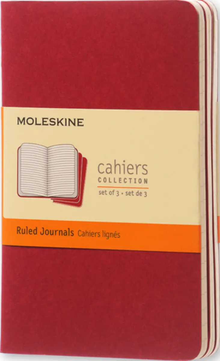 Sešity MOLESKINE 3 ks linkované červené S