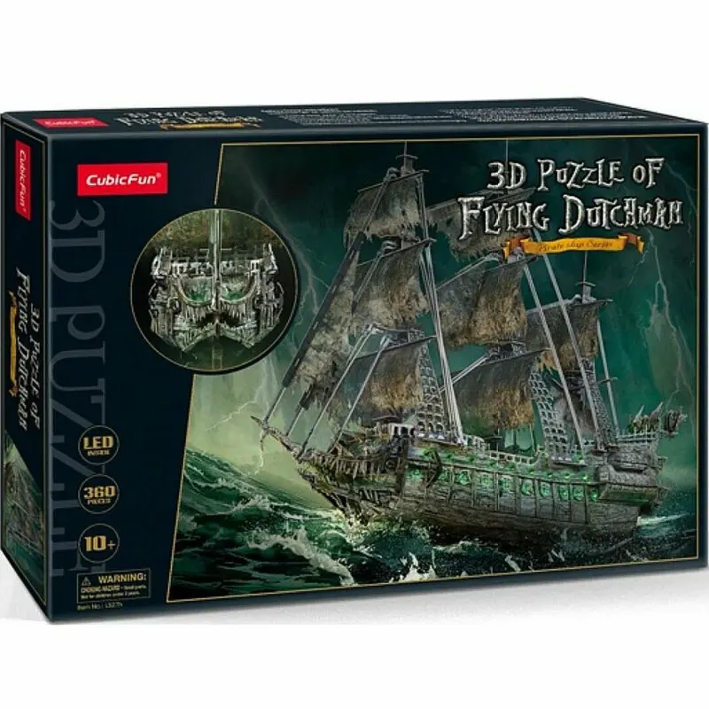Puzzle 3D LED - Létající Holanďan 360 dílků - CubicFun