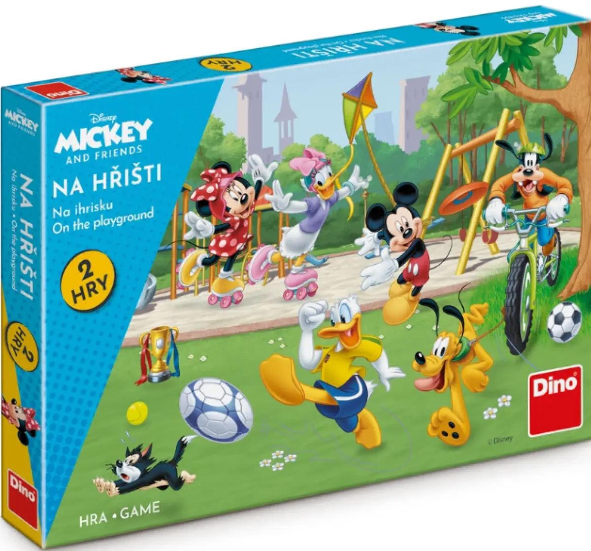Mickey a kamarádi na hřišti 2v1 dětské společenské hry v krabici 33,5x23x3,5cm